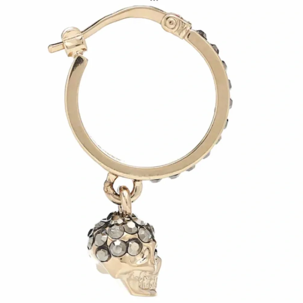 Alexander McQueen Scull Crystals Embellished Hoops Earrings - Picture 10 of 10